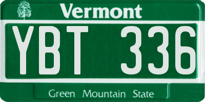 VT license plate YBT336