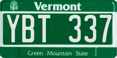 VT license plate YBT337
