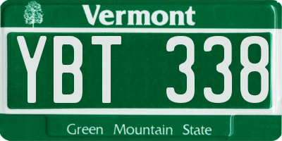 VT license plate YBT338