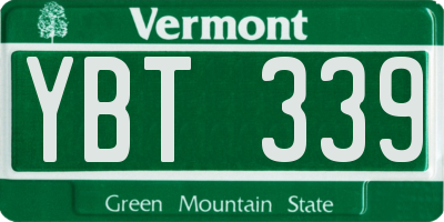 VT license plate YBT339