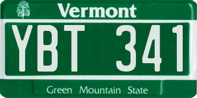 VT license plate YBT341