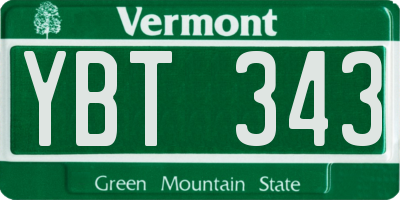 VT license plate YBT343