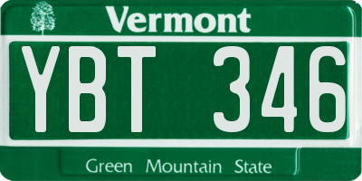 VT license plate YBT346