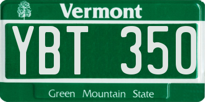 VT license plate YBT350