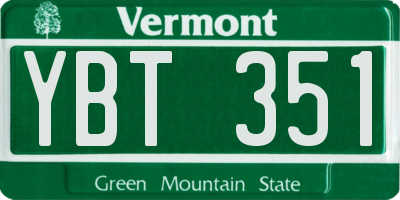 VT license plate YBT351