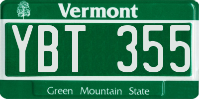 VT license plate YBT355