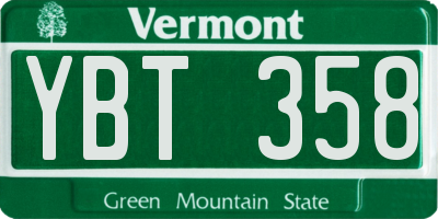 VT license plate YBT358