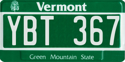 VT license plate YBT367