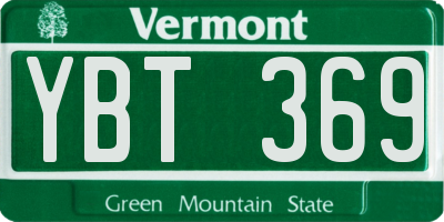 VT license plate YBT369