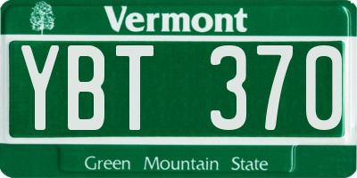 VT license plate YBT370