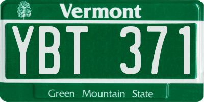 VT license plate YBT371