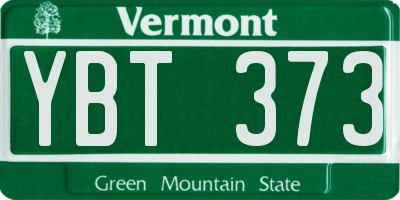 VT license plate YBT373