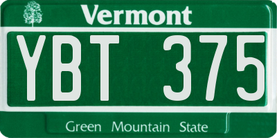 VT license plate YBT375