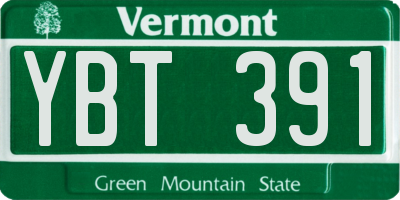 VT license plate YBT391