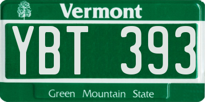 VT license plate YBT393