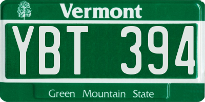 VT license plate YBT394