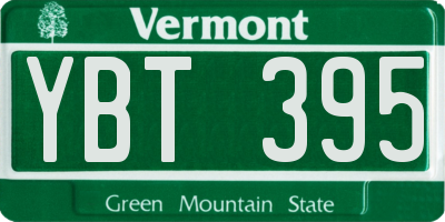 VT license plate YBT395