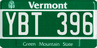 VT license plate YBT396