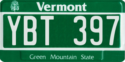 VT license plate YBT397