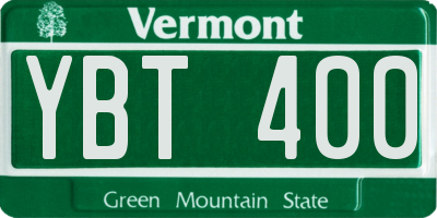 VT license plate YBT400