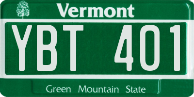 VT license plate YBT401