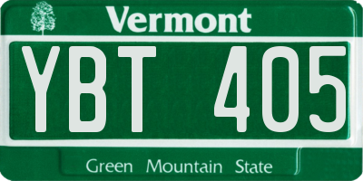 VT license plate YBT405