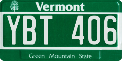 VT license plate YBT406