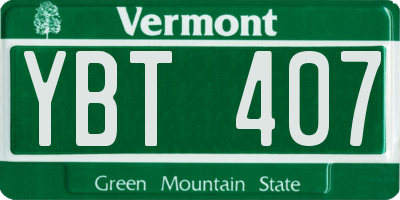 VT license plate YBT407