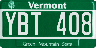 VT license plate YBT408