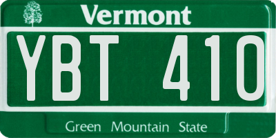 VT license plate YBT410