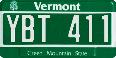 VT license plate YBT411
