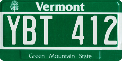 VT license plate YBT412