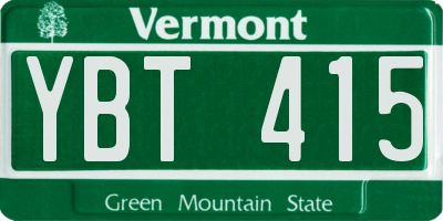 VT license plate YBT415