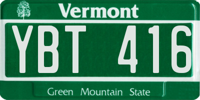 VT license plate YBT416