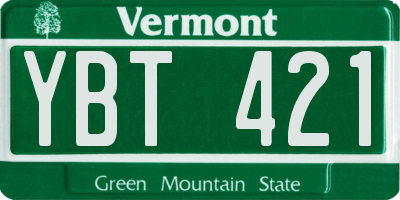 VT license plate YBT421