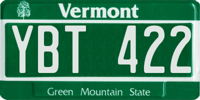 VT license plate YBT422