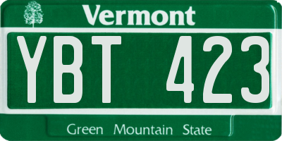VT license plate YBT423