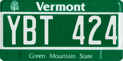 VT license plate YBT424