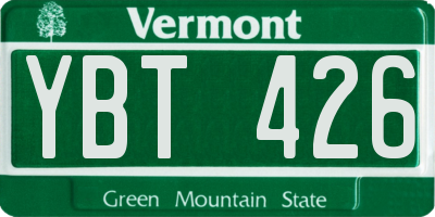 VT license plate YBT426