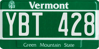 VT license plate YBT428
