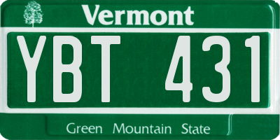 VT license plate YBT431