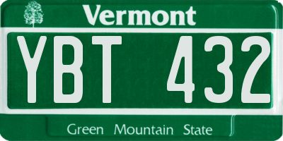 VT license plate YBT432