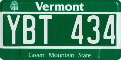 VT license plate YBT434