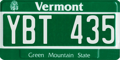 VT license plate YBT435