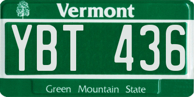 VT license plate YBT436