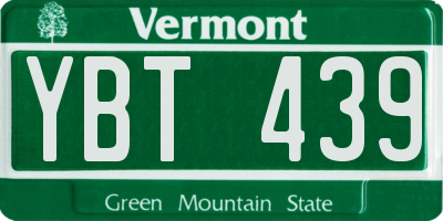VT license plate YBT439