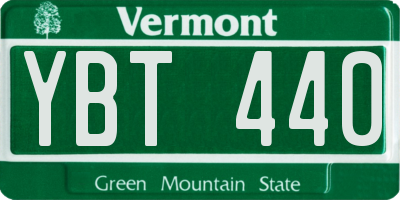 VT license plate YBT440