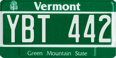 VT license plate YBT442