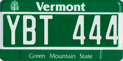 VT license plate YBT444