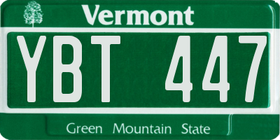VT license plate YBT447